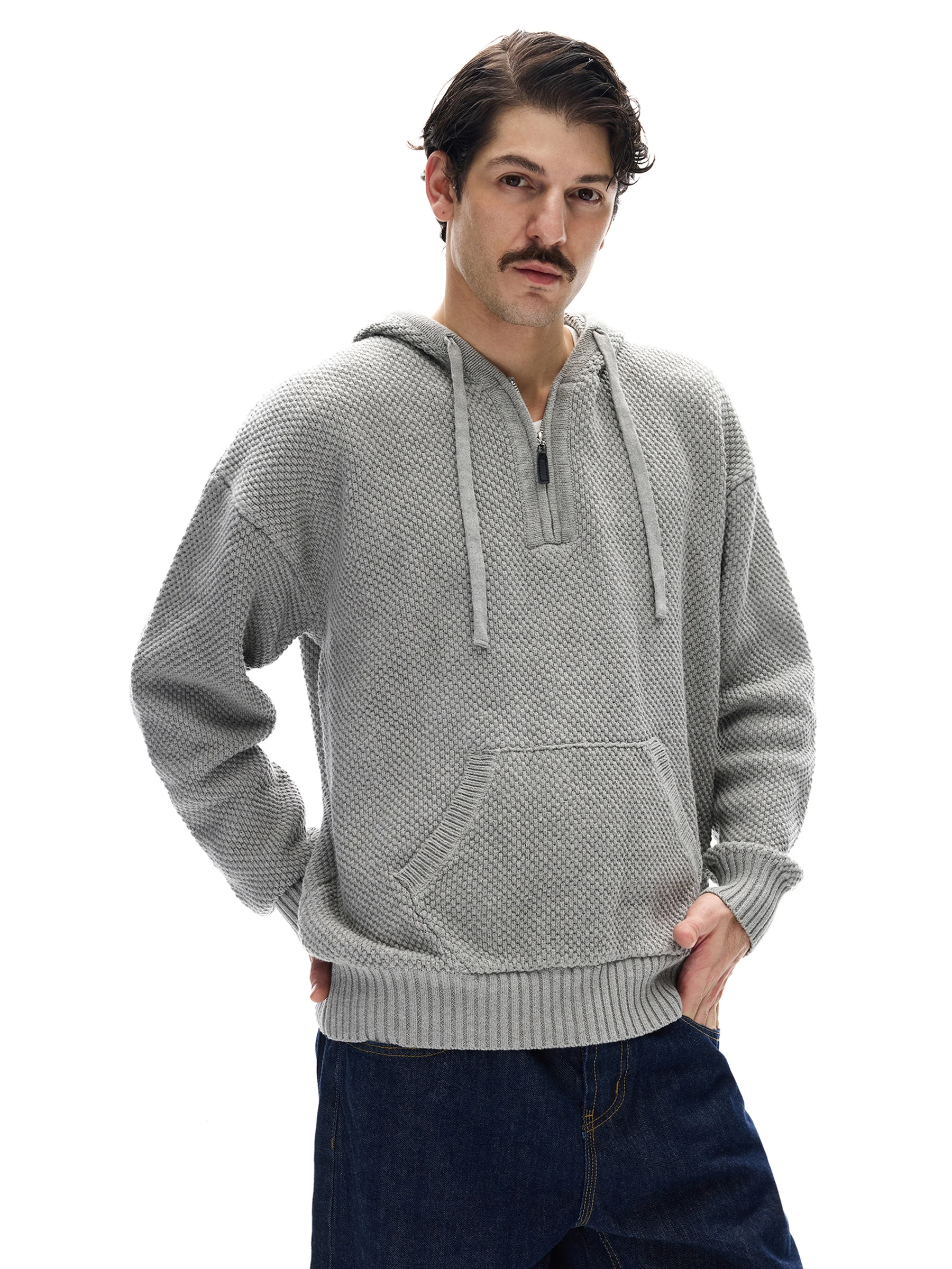 

Retro Simple Pine Patterned Hoodie Sweatirt ex Commuter Versatile f Zip Long Sve Crew Ne Cotton Blend Top