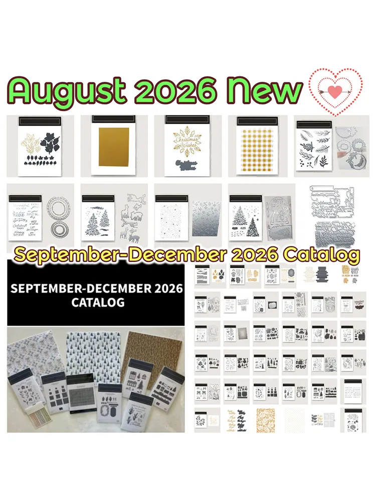 September-Dezember 2026 Katalog Metall-Schneidestanzform Heißfolienprägung Halloween Weihnachten DIY Scrapbook Grußkarten-Dekoration Handgemachte Karte