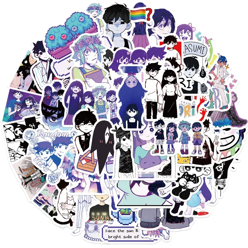 Autocollants imperméables en vinyle Omori, décalcomanies pour lapmédication, eau, jeu chaud, croissance HI Morning, parfait pour les enfants, jouet cadeau, 50 pièces