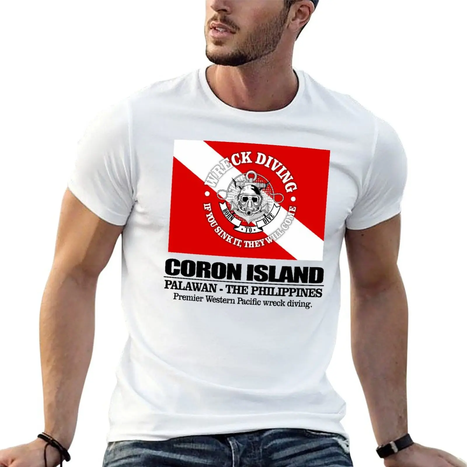 Coron Island (best wrecks) T-Shirt Sports Casual Short Sleeve Cotton Tee