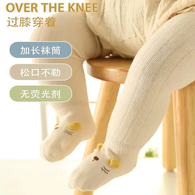 

Весенние и осенние детские длинные носки с высокой трубкой, свободные хлопковые носки для новорожденных с героями мультфильмов, милые детские выше колена, супер милые