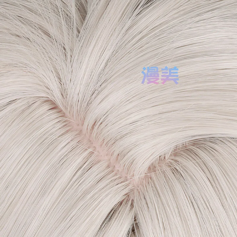 Genshin-Peluca de Cosplay Lynette de impacto, peluca gris claro con reflejos verdes, pelo de Cosplay para fiesta de Comicon, mujeres y hombres adultos