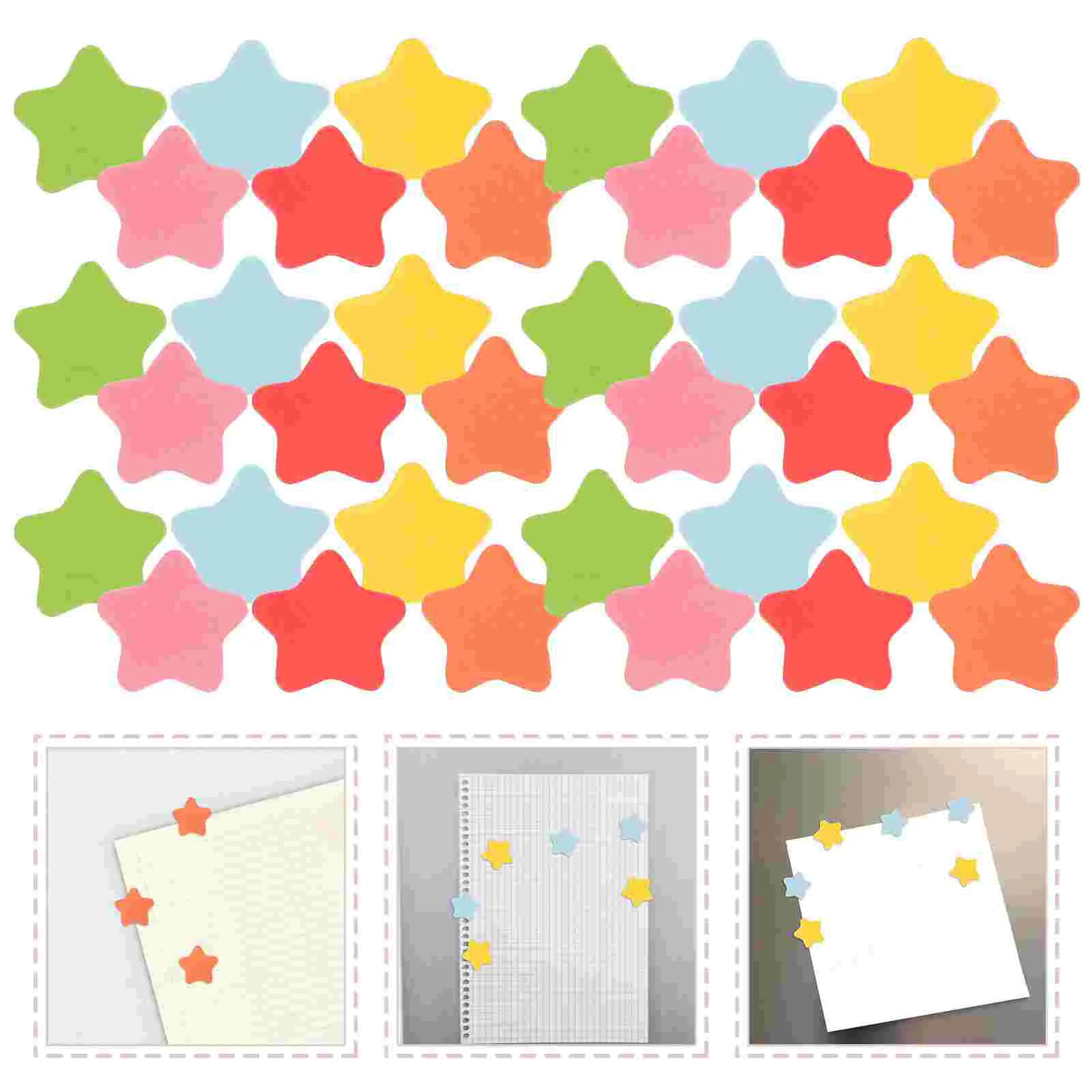 

120 Pcs Kids Mini Fridge Blackboard Magnet Sticker Stars Magnetic Vintage Refrigerator for Office
