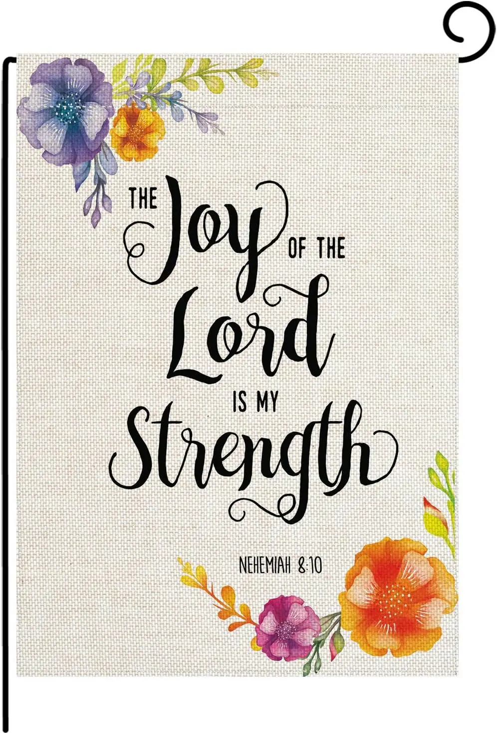 Biblical Quotes Garden Flag Vertical Double Sized,Joy of The Lord is My Strength Yard Outdoor Decoration 12.5 x 18 Inch