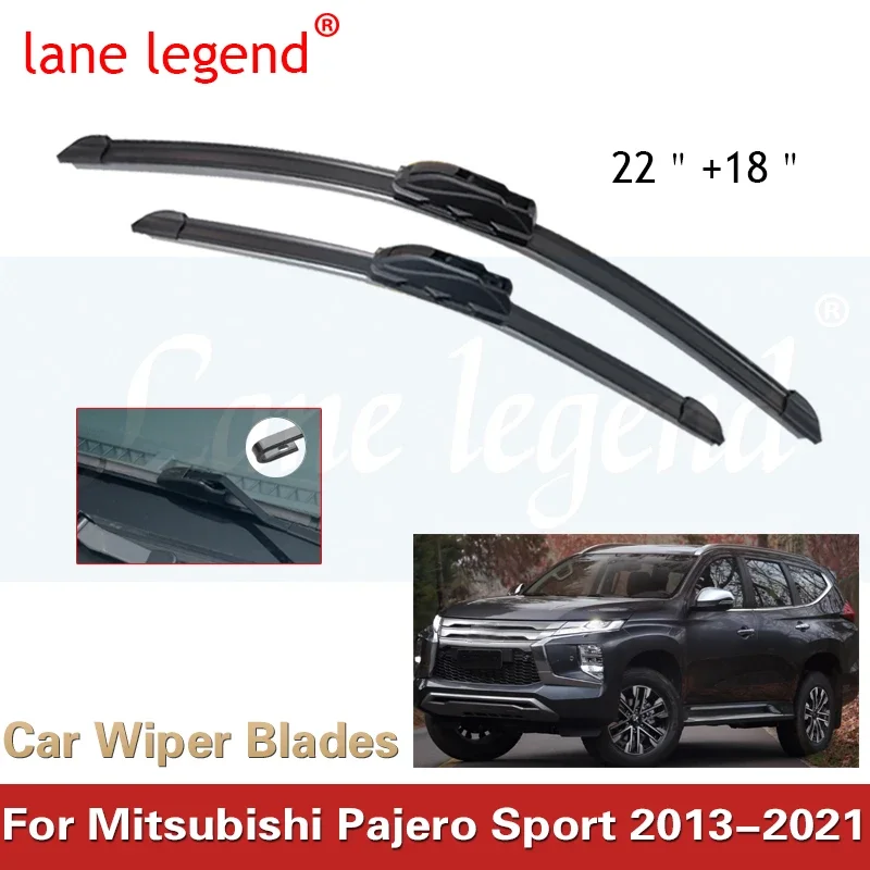 

Car Wiper Blade Blades For Mitsubishi Pajero Sport 2013-2021 22"+18" Windshield Windscreen Clean Rubber Silicon Cars Wipers