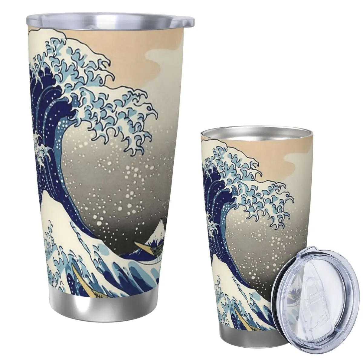 

«Великая волна в Канагаве» от Katsushika Hokusai Стакан из нержавеющей стали с вакуумной изоляцией, термохолодные чашки, соломенные, 20 унций