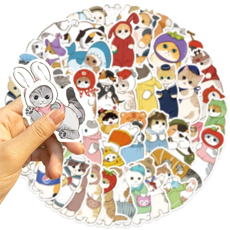 10/30/50PCS Kawaii Big Eye Cat PVC Sticker Aesthetic Colored DIY Decoration Scrapbooking Hand Accounting Supplies for Kids