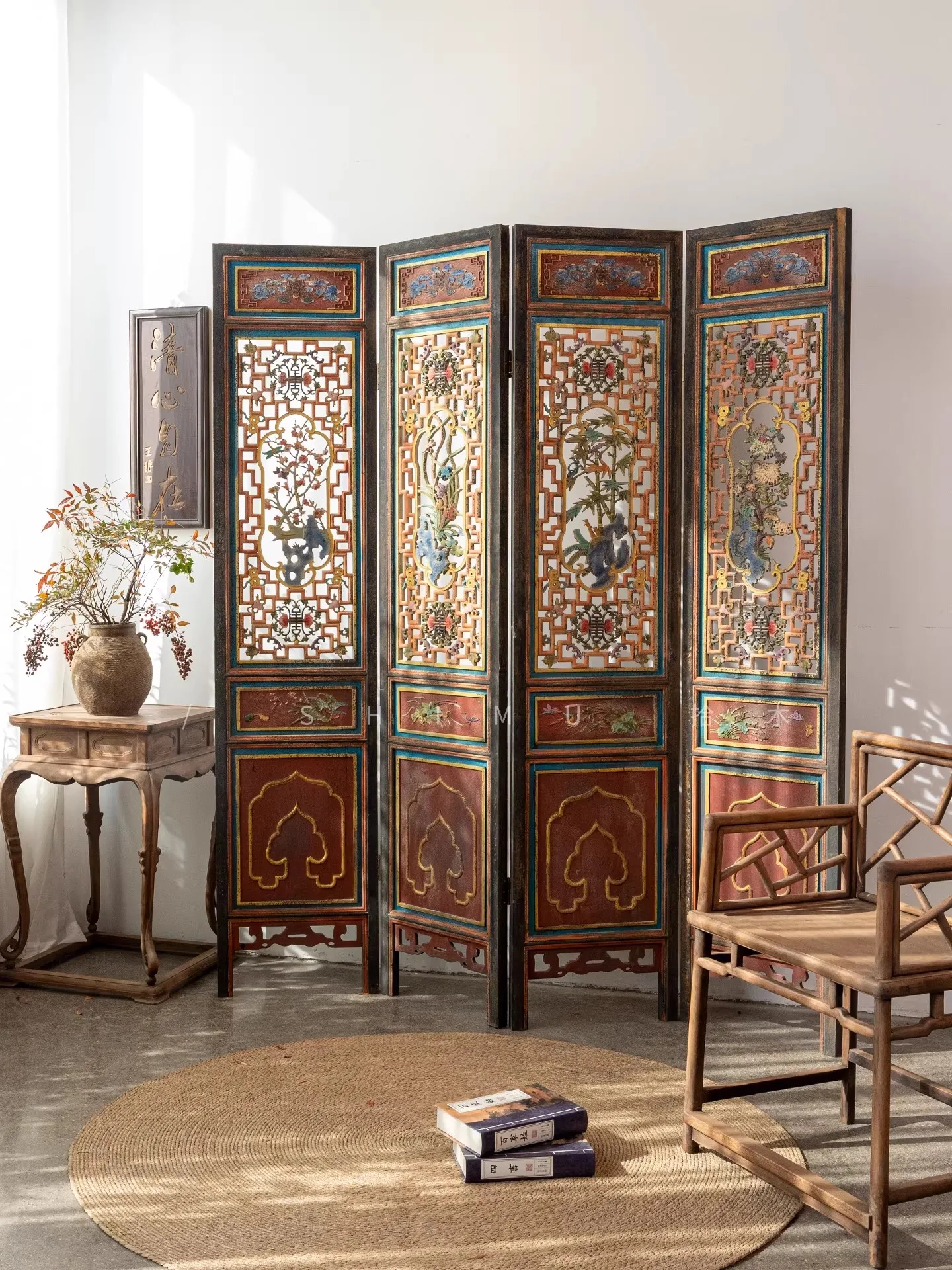 

Расписные ширмы, перегородки, складные ширмы, ажурные резные изделия, рестораны в китайском антикварном стиле, классический стиль