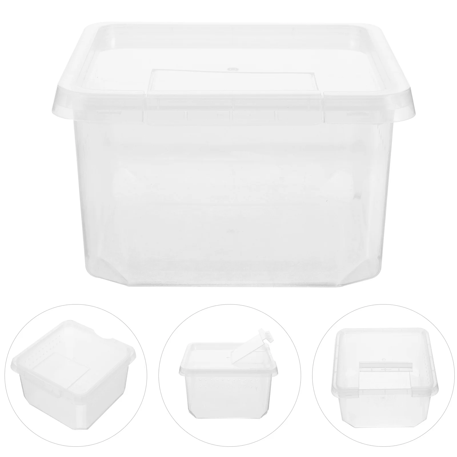 

Transparent Durable Reptile Box Breeding Enclosure Clear Feeding Box for Reptile Spider Gecko Tarantula Insect Habitat