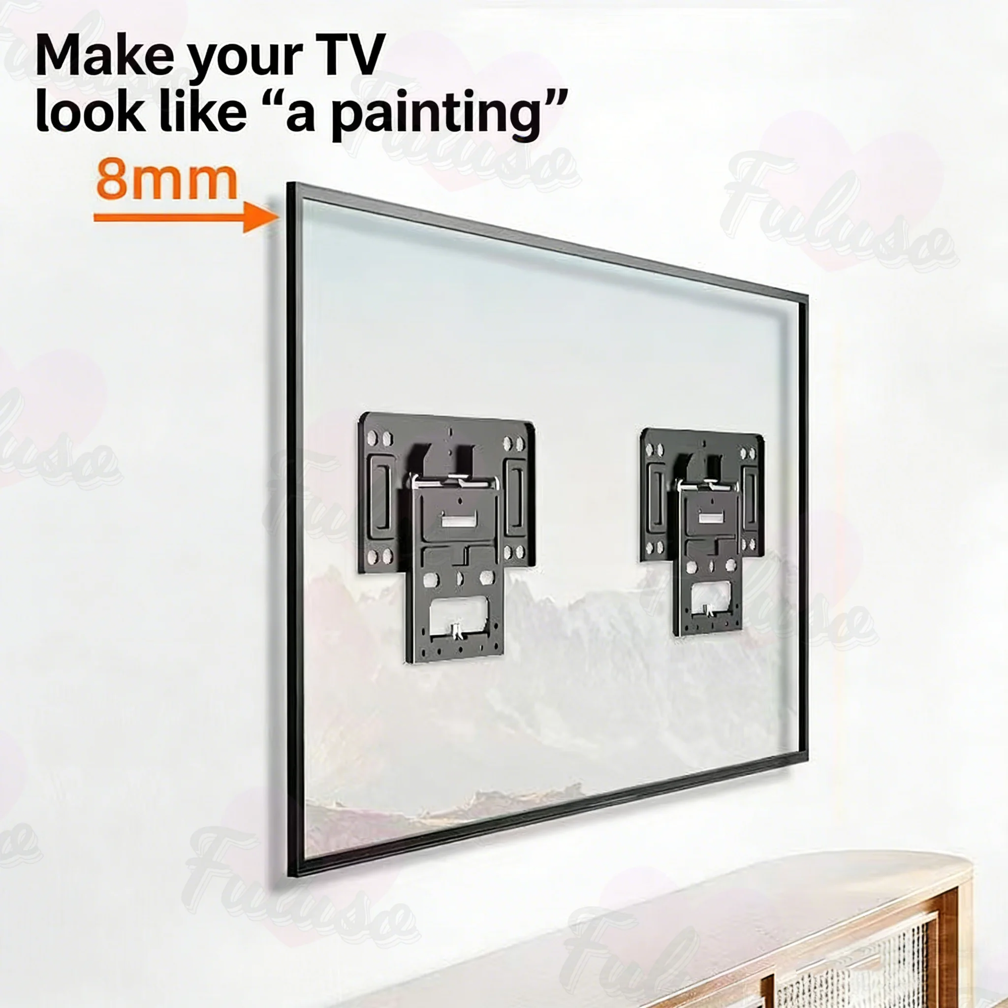 New 0.8cm Ultra thin art wallpaper TV  Wall Mount Bracket for 55-100 Inch TVs, Heavy Duty Solid Steel Wallpaper Style Support