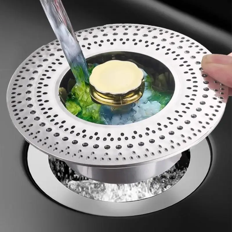 /Kb/Steel Kitchen Sink Drain Strainer With Basket Filter Anti Clog Sink Strainer Plug Jump Up Up Sink Stopper Kitchen Stainless