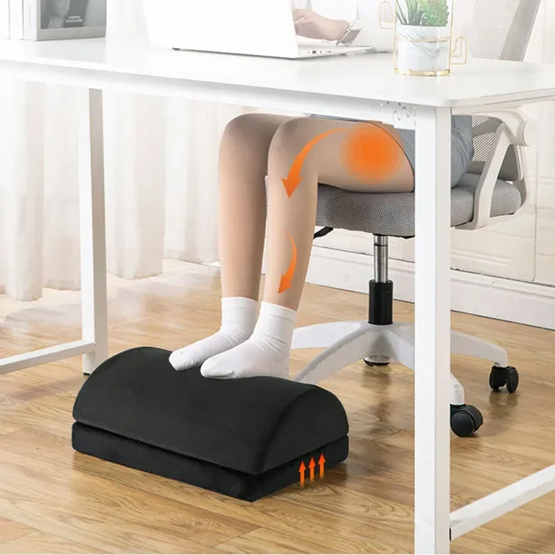 Heated Under Desk Footrest with  Adjustable Height, Feet Warmer inside cover