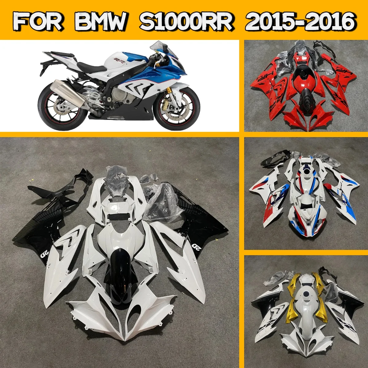 

For 2015 2016 BMW S 1000RR Unique Design Plastic Injection Molded Fairings New Style 15 16 S1000RR Fairing Set