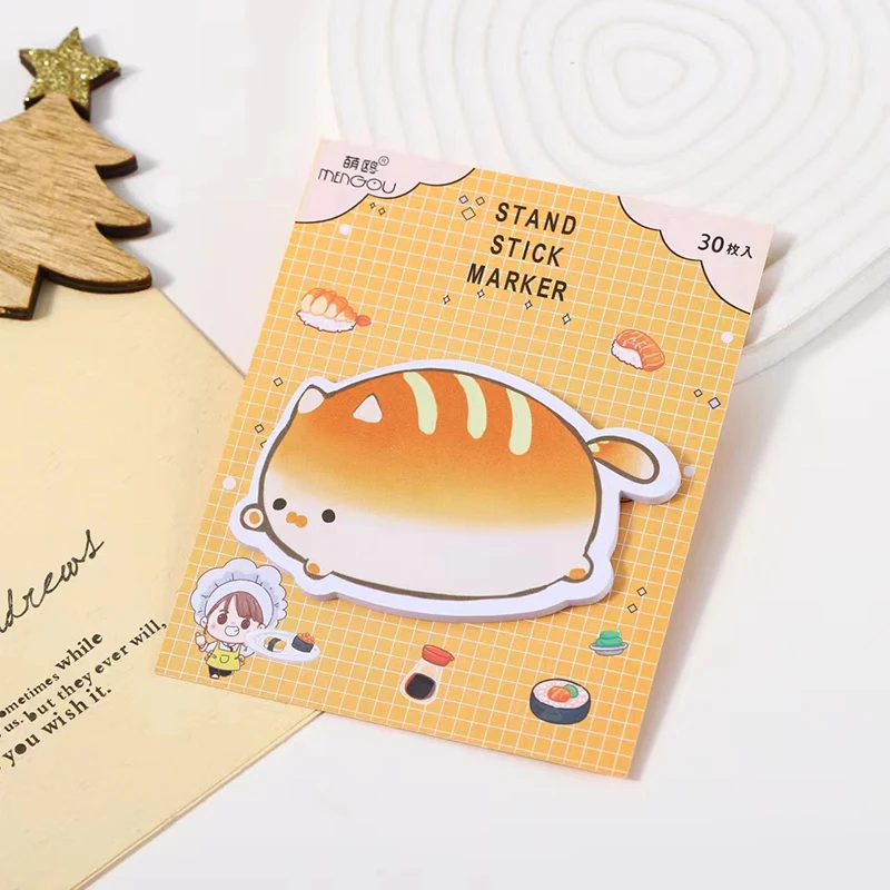 Cartoon Sticky Notes Memo Pad Creative N Times Cute Bread Shape Memo Pad Student Message Pad Kawaii School Supplies Stationeries