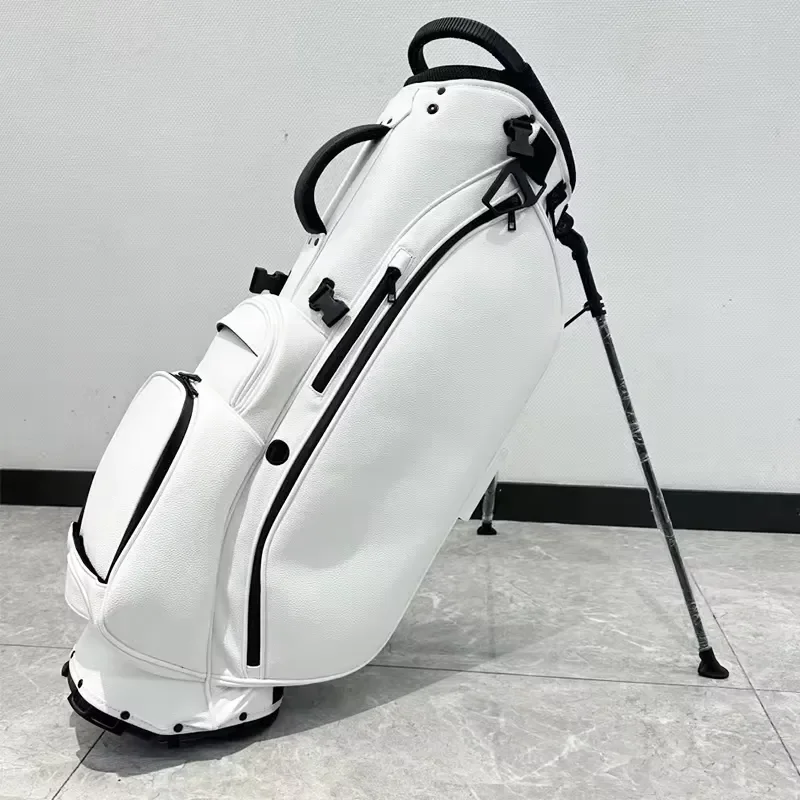 Custom Logo PU Leather Golf Sunday Bag Portable Lightweight Carry Stand Bag for Men Women White Black Wholesale Golf