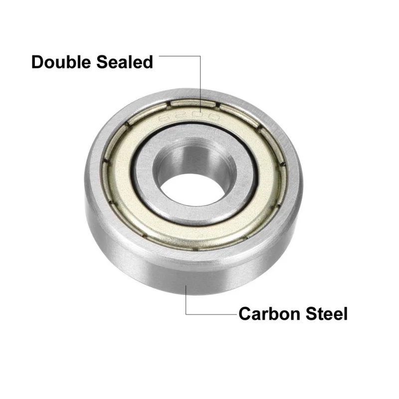 (Pack of 4) 6200ZZ Ball Bearing 10mm x 30mm x 9mm Double Shielded 6200-2Z 80200 Deep Groove Bearings, Carbon Steel (Pack of 4)
