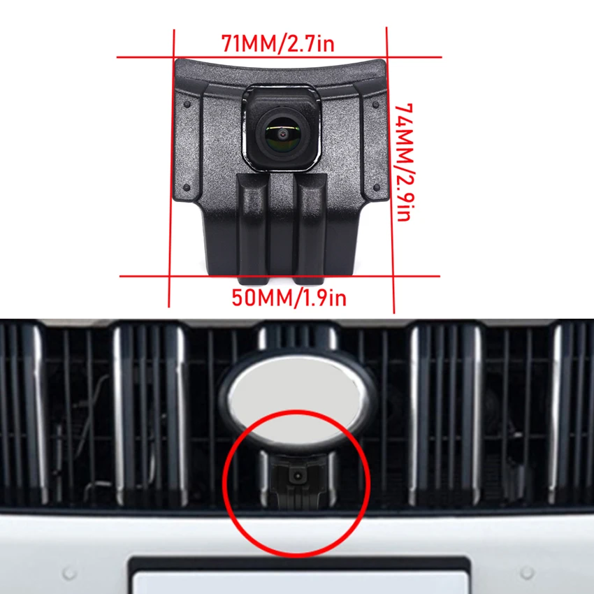 170 Degree Fisheye AHD Car Front View Camera For Toyota Land Cruiser Prado 2018 2019 Prado 150 2020 2021 Front grille CAM
