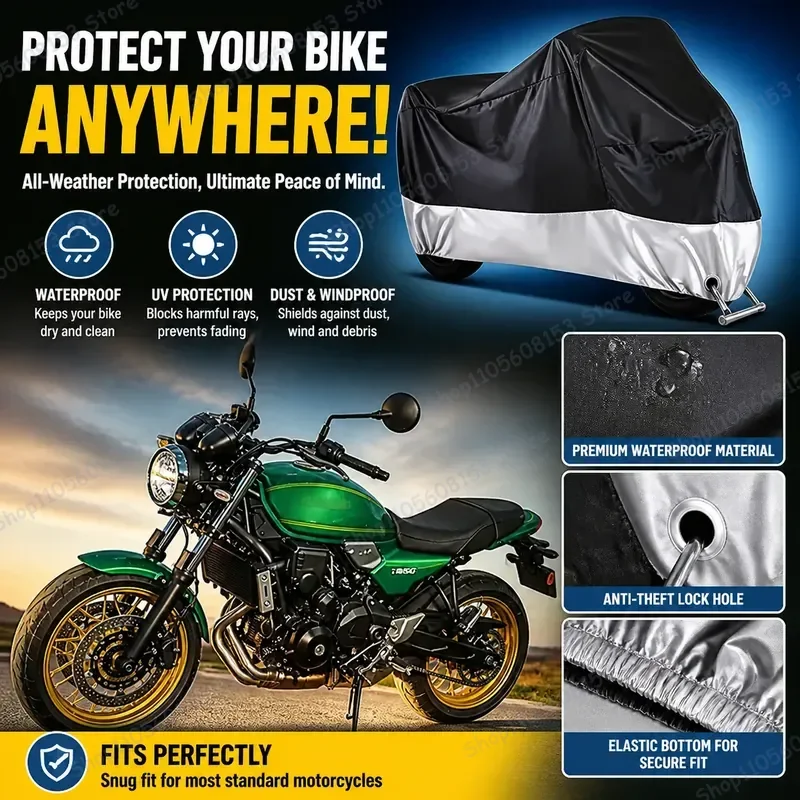 For Kawasaki Z650RS Motorcycle Cover Waterproof Dustproof UV Resistant All Weather Outdoor Indoor Scooter Cover Windproof