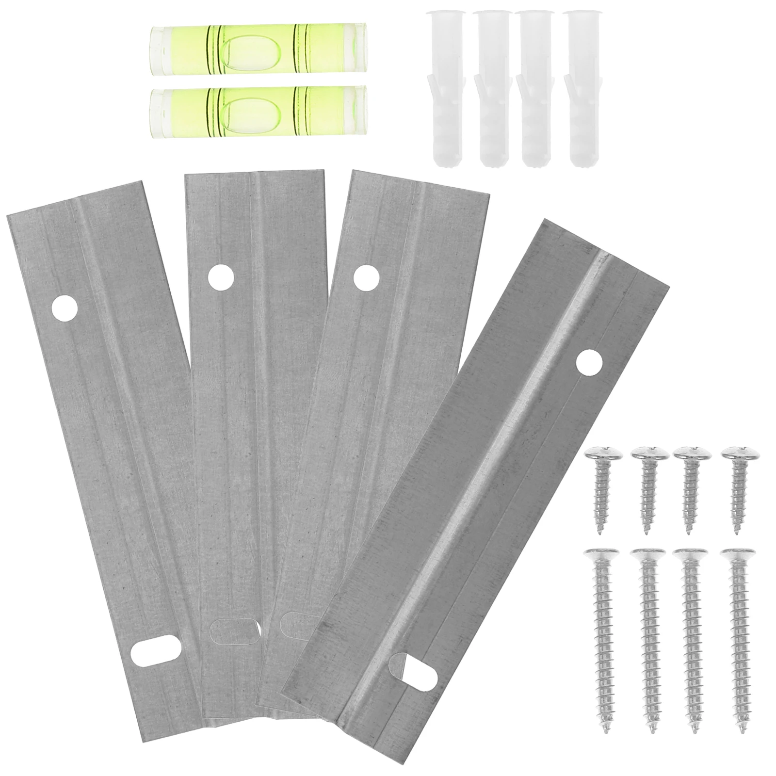 

2 Sets Wall Mount Kits Silver Iron Picture Hangers Mirror Holders Z Clips Bracket Hardware Photo Hanging Accessories Durability