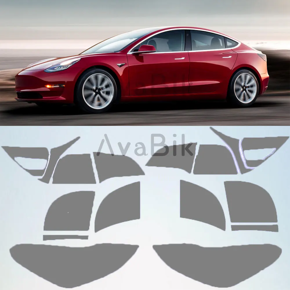 

TPU Blackened Headlight Taillight mudguard Protective Film For Tesla Model 3 Y 2017-2023 Modification Black Color Changing Films