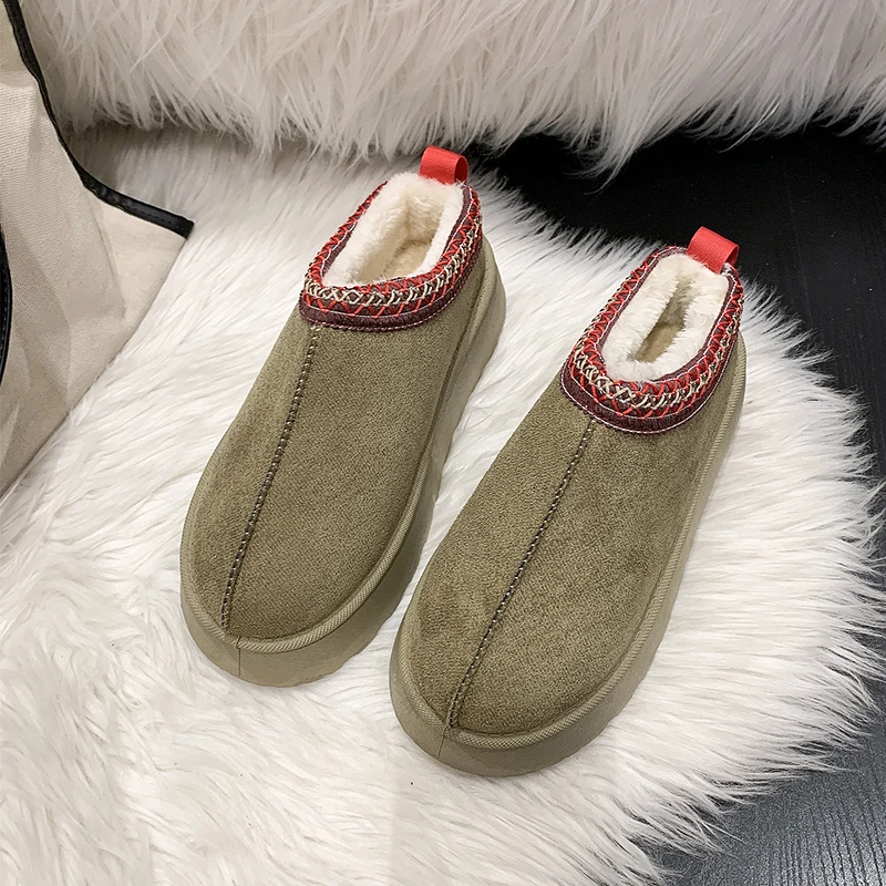 Winter runde Zehen dicke Sohlen warm bequem/Samt Damenschuhe neue lässige rutsch feste verschleiß feste modische kurze Stiefel – Detail 9
