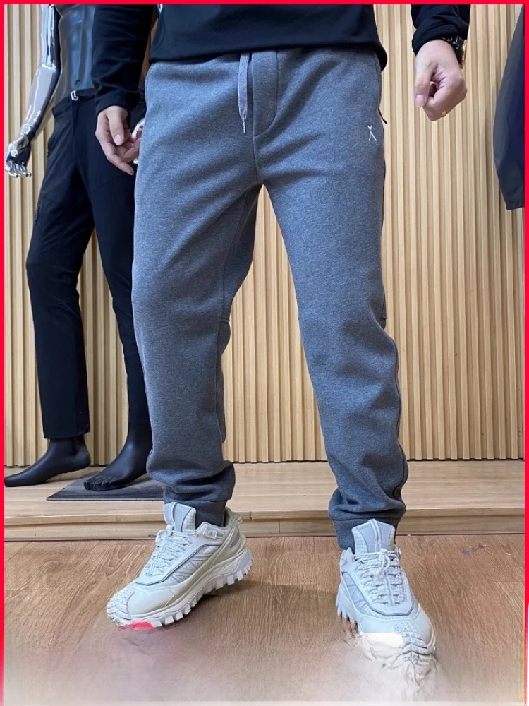 

Outdoor Men's Thiened Fce Elastic Waist Casual Pants Sweatpants Pure Color Winter New Arrival Warm Cotton Blend Fabric