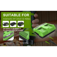 For Greenworks 24V Li-ion Battery Charger GRE24V-2 with double charging port use for Rechargeable Chainsaw Electric Tools