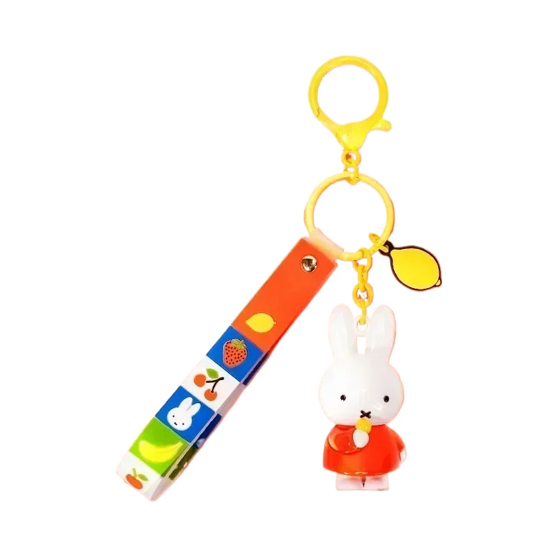 كارتون أنيمي جميل Kawaii مينيسو دمية على شكل أرنب الأصالة السيارات المفاتيح المدرسية قلادة عشاق الهدايا الصغيرة البلاستيكية #3