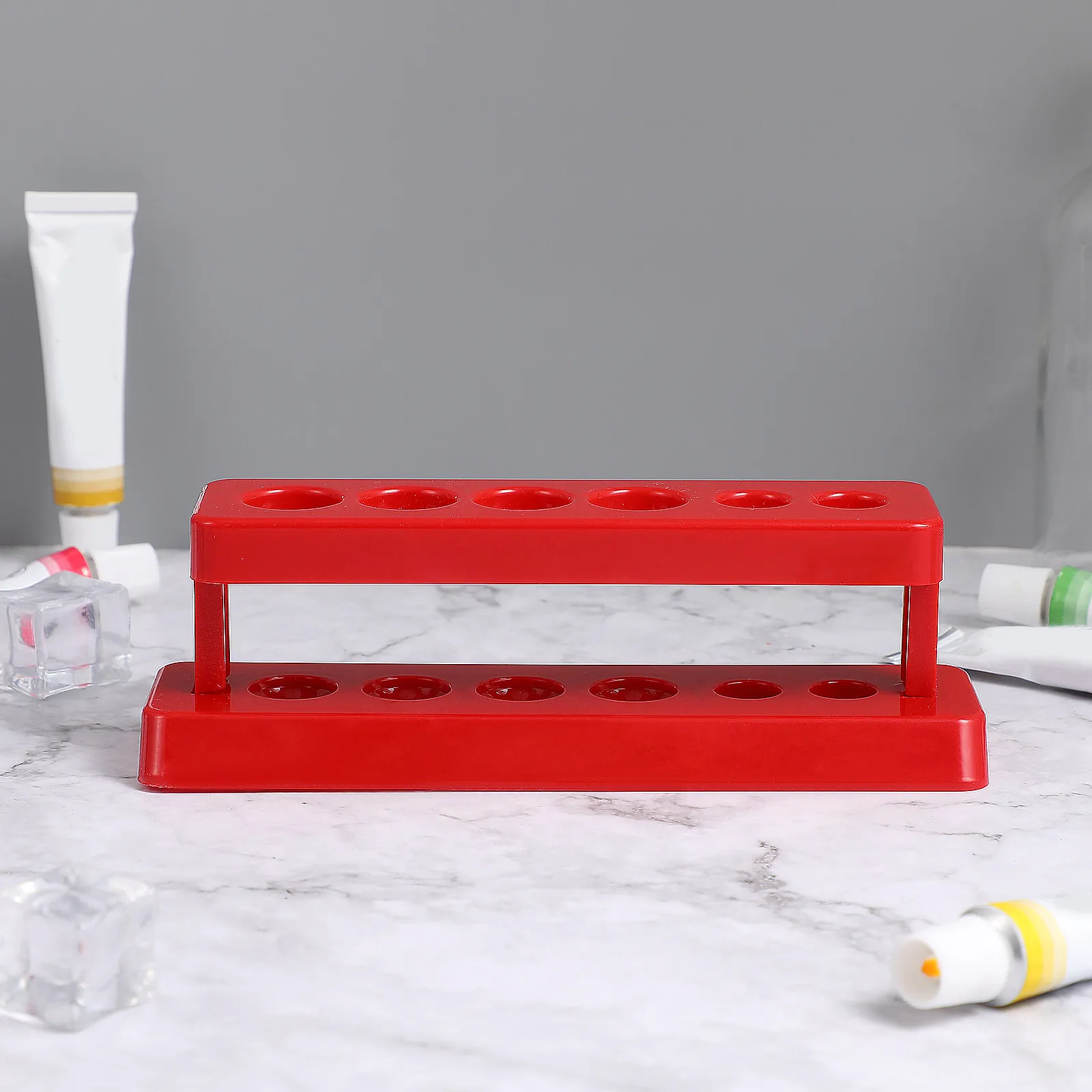 3 pcs Test Tube Rack Plastic 6-Hole Holder For Laboratory School Teaching Aids Durable Stand For 15-17Mm Tubes Organizer view 4