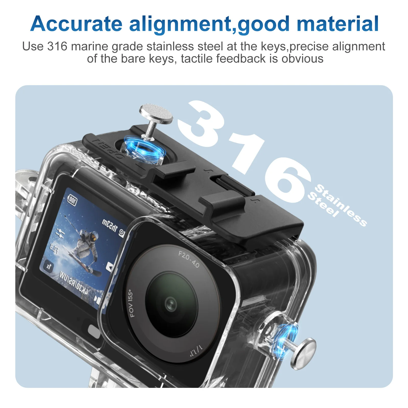 

45M Waterproof Case For DJI Osmo Action 6 Underwater Diving Housing Cover / Filter Action Camera Accessories