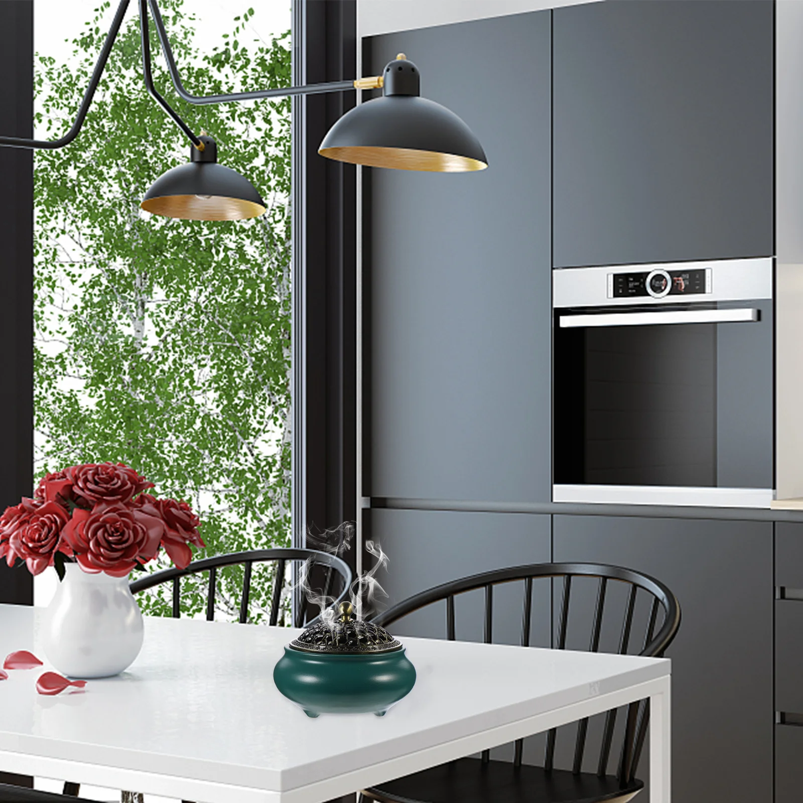 

1Pcs Ceramic Incense Burner Multi Functional Artistic Design Home Temple Yoga Meditation Space Decor Warm Comfortable Atmosphere