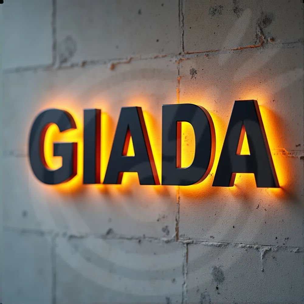 Custom 3D LED Backlit Illuminated Metal Letters Sign Light Up for Outdoor Waterproof Business Storefront Advertising Signage