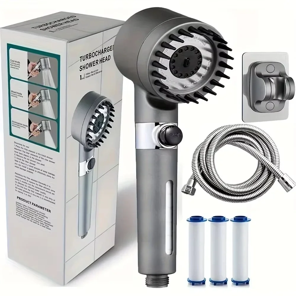 New ion drop bathroom handheld  drop faucet with  tap for shower head  filter for shower, turbocharger with multiple spray modes