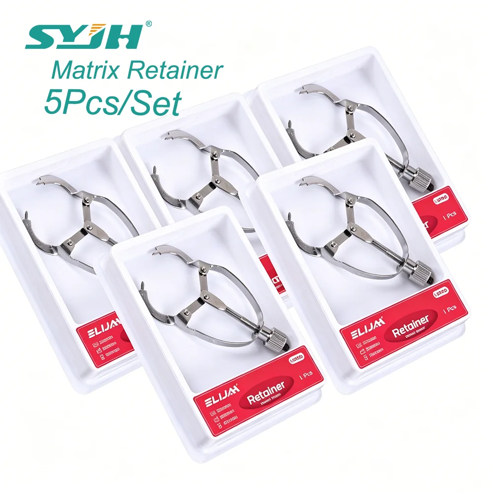SYJH Dental 5Pcs Stainless Steel Ivory Matrix Retainer Clamp Light Weight Dentistry Orthodontics Restorative Instrument Tools