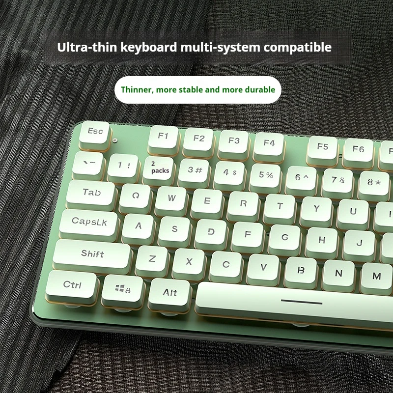 L1 Wireless Film Keyboard 104 Keys Illuminated Suspended Silent  Abs Material Usb  Gaming Office Computer Peripherals