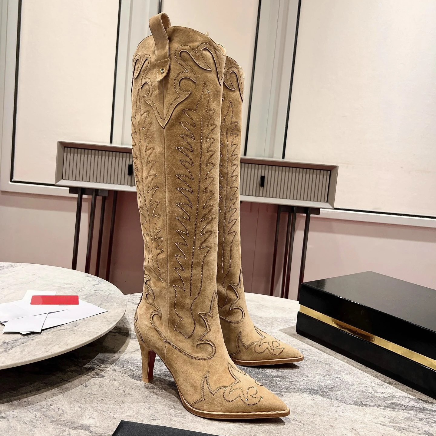 

New Hot Sale Pointed toe Spike heel Women's boots Women's high boots Long women boots Knee-high boots for women Size 35-43