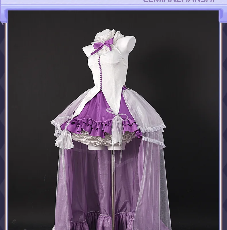 

Azur Lane Cheshire Purple Dress Unused Ver. Cosplay Costume Purple Lace Gown Full Set Play Role Clothes for Women HCos