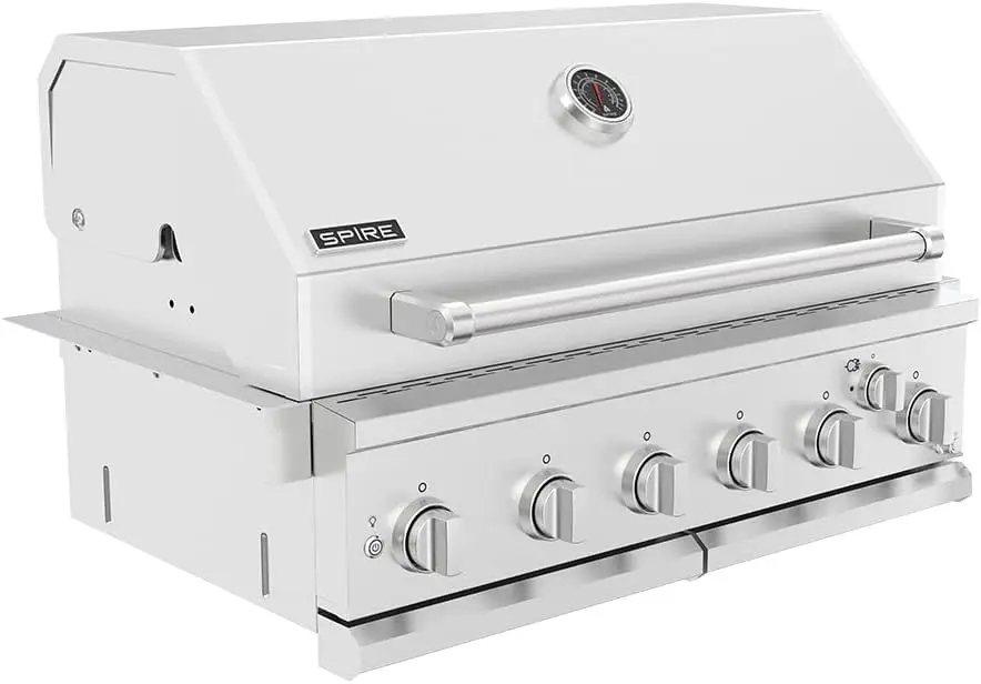 36 Inch Built-In Dual Fuel Grill with 6 Burners, 304 Stainless Steel Body Construction