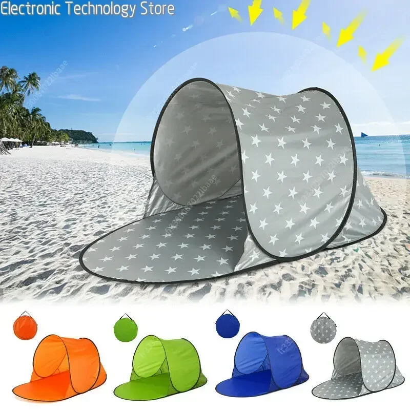 Tienda de playa a prueba de rayos UV, tienda emergente instantánea automática, refugio solar para bebé y niño, refugio solar portátil de una capa para acampar, resistente al agua