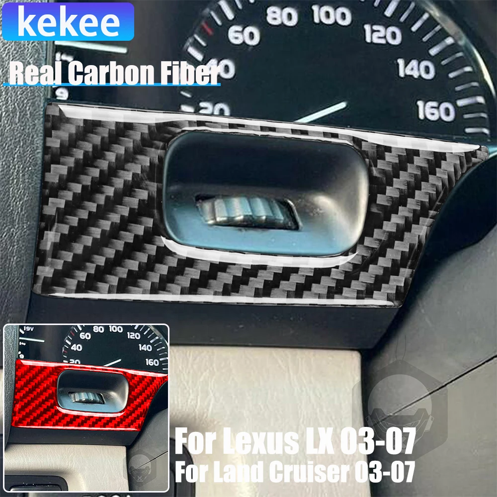 

Real Carbon Fiber Car Accessories Steering Wheel Light Trim Cover Soft Sticker For Lexus LX For Toyota Land Cruiser 2003-2007