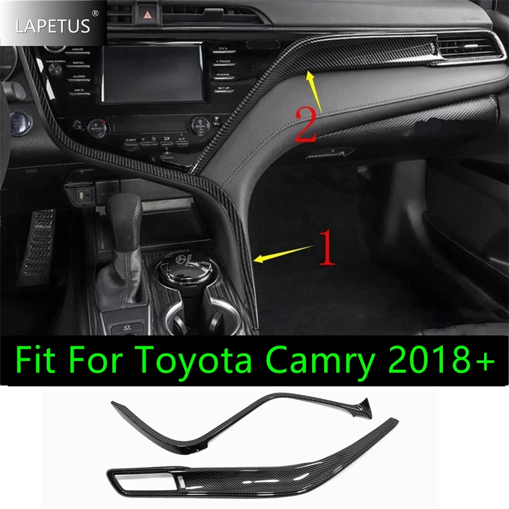 

Interior LHD Central Console Control Strip Cover Trim For Toyota Camry 2018 - 2023 Red / Matte / Carbon Fiber Look / Wood Grain