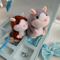 Talking Hamster Plush Toy 15cm Cute Sound Record Interactive Educational Stuffed Doll Kids Birthday Gift