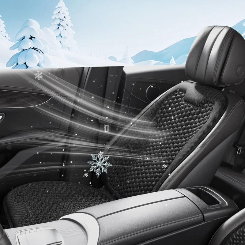 Coussin de siège de voiture rafraîchissant en soie glacée d'été, vous renvers instantanément, donnez une double sensation de refroidissement, tissu de base antidérapant confortable, convient au siège sans déplacer, coussin de siège avant simple, adapté à la plupart des accessoires d'intérieur de voiture