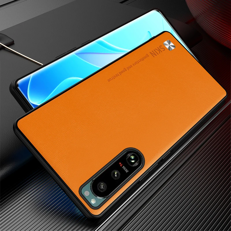 For Sony Xperia 5 III Case Stylish Luxury Leather Phone Cover For Sony Xperia 5 III Silicone Shockproof Bumper Simple Business