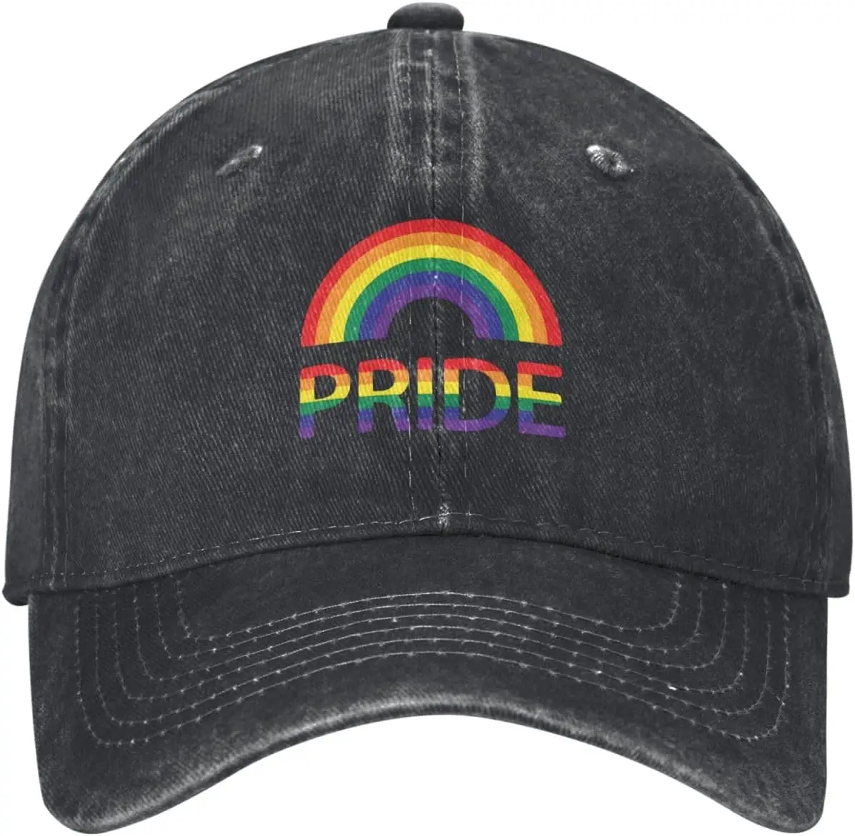 Pride-Rainbow-Washed-Baseball-Cap-Soft-Cotton-Adjustable-Casual-Dad-Hat-for-Unisex