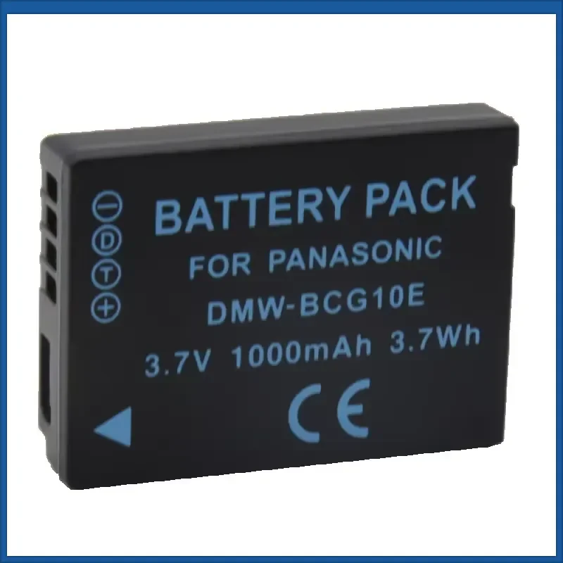 2 Pcs 3.7V 1000mAh 3.7Wh DMW-BCG10E Camera Batteries for Panasonic Lumix DMC-3D1 DMC-TZ7 DMC-TZ8 DMC-TZ10 DMC-TZ18