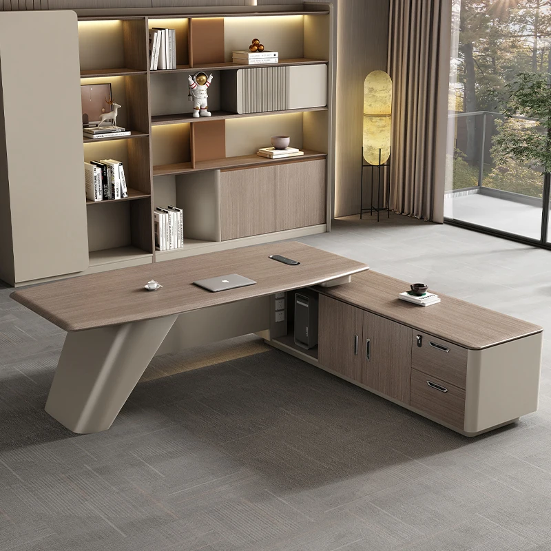 Minimalist Computer Office Desks With Drawers Modern Storage Manager Office Desks Corner Simple Design Furniture Escritorio LLOD