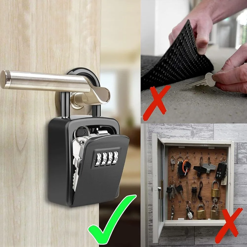 High Security Key Safe Box Creative 4 Digit Password Key Safe Secret Code Lock Wall-mounted Key Box