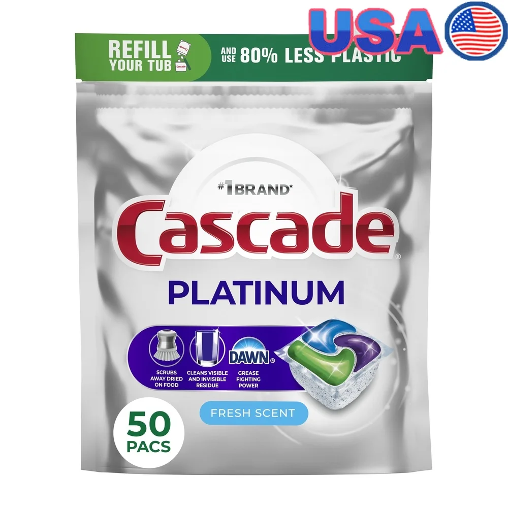 

Платиновые стручки для посудомоечной машины, свежий аромат, 50-счет, автоматическое моющее средство, без точечной очистки, без фосфата, удобный, безопасный действия