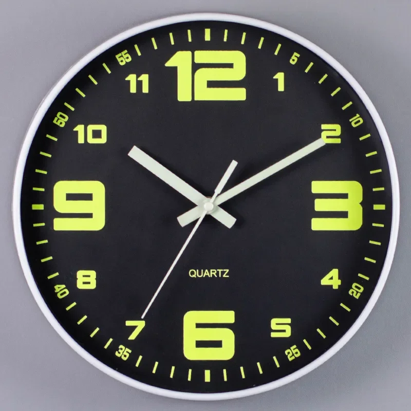 12-Inch Luminous Wall Clock Silent Quartz Clock for Personalized Creative Decor Cross-Border Hot Sale Plastic Clock